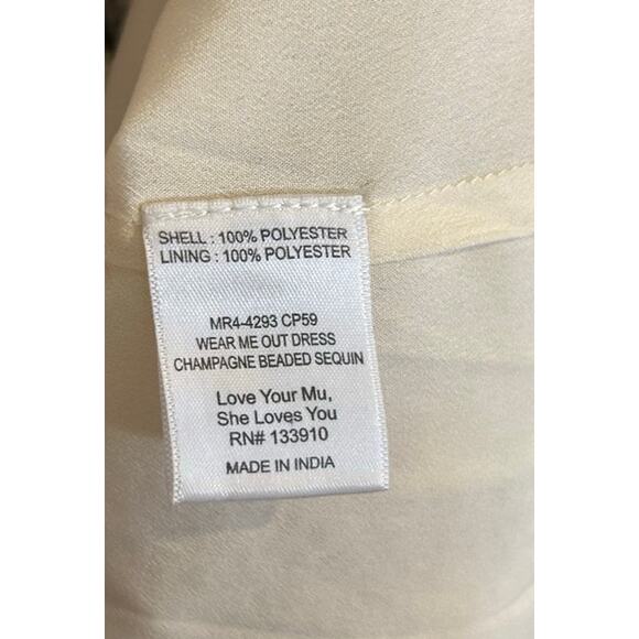 Show Me Your Mumu Wear Me Out Dress Champagne Beaded Sequins S NWT - Picture 6 of 8